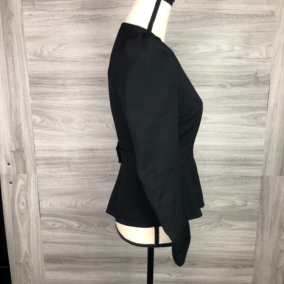 Tracy Reese Black Wool Wrap Top Size 2 - Picture 6 of 6